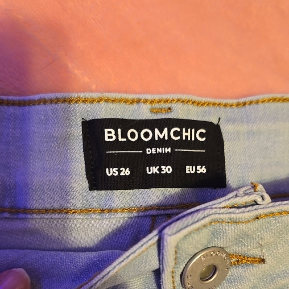 BloomChic Light Blue Embroidered Floral Shorts - Picture 2 of 6